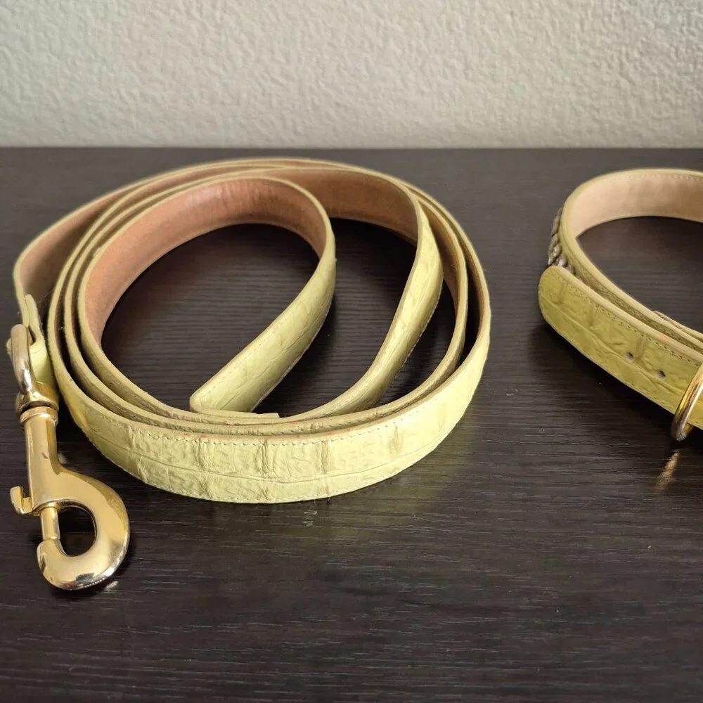 Lady Churchwell's Leather Dog Collar and Leash